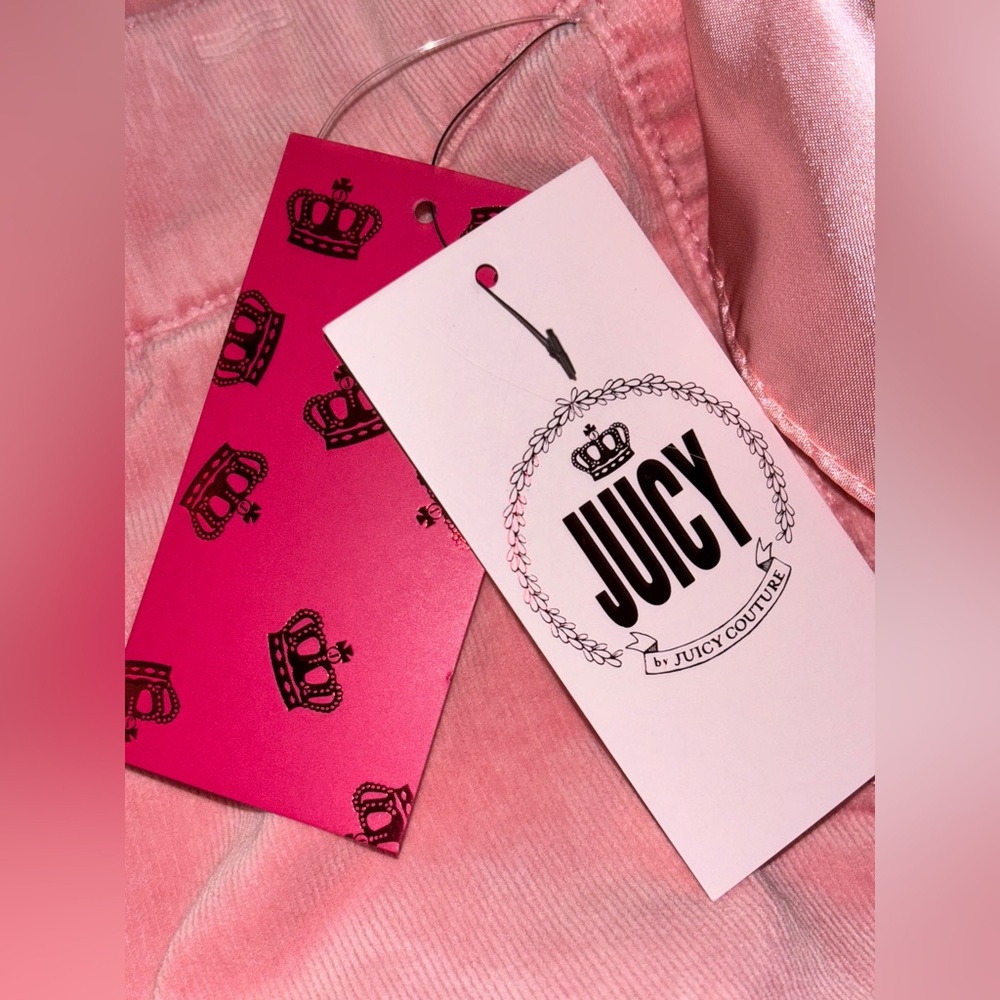 Juicy Couture Corduroy Pants Women 16 NWT Pink Paperbag‎ Barbiecore Academia - Picture 9 of 10